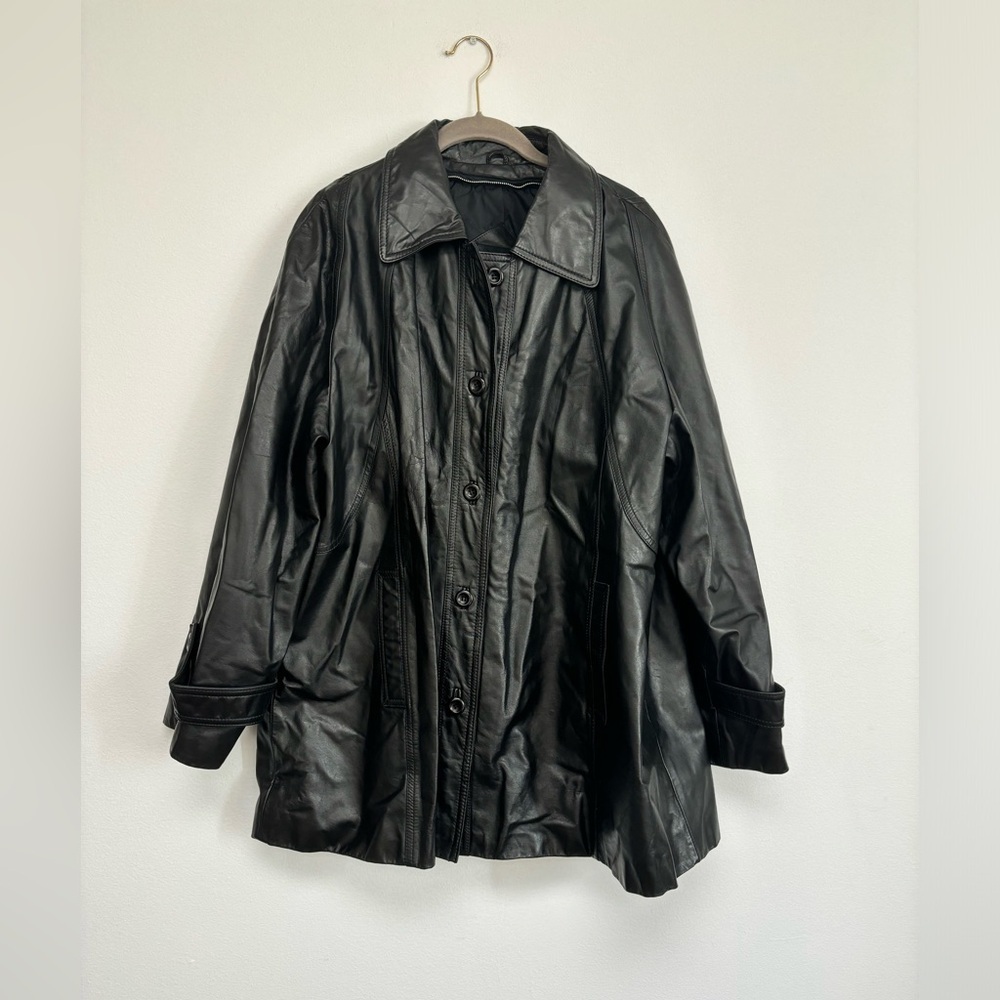 Vintage Geniune Leather Oversized Jacket size xl
